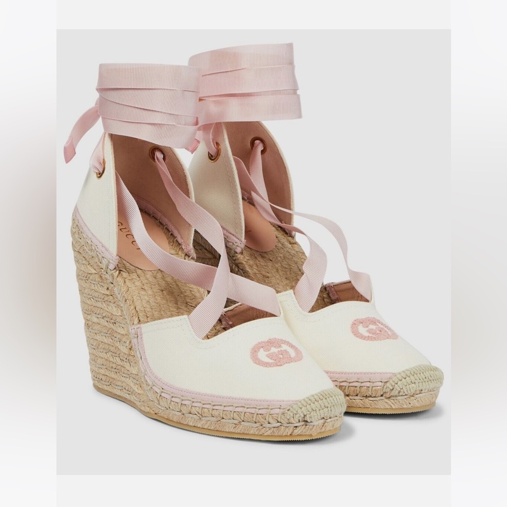 Gucci GG Logo Wedge Espadrilles